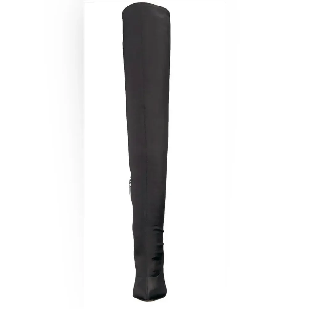 The Fix “Mia” Thigh High Sock Boots Black Stretch Stiletto Heel Size 9.5 NWB